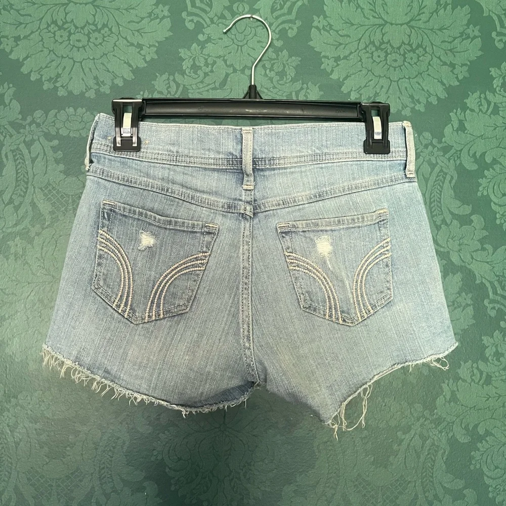 Light Blue Distressed Denim Shorts